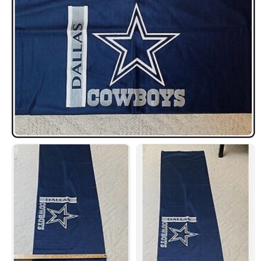 Dallas Cowboys Logo NFL Football Mesh Window Valances, (2) valances in lot.